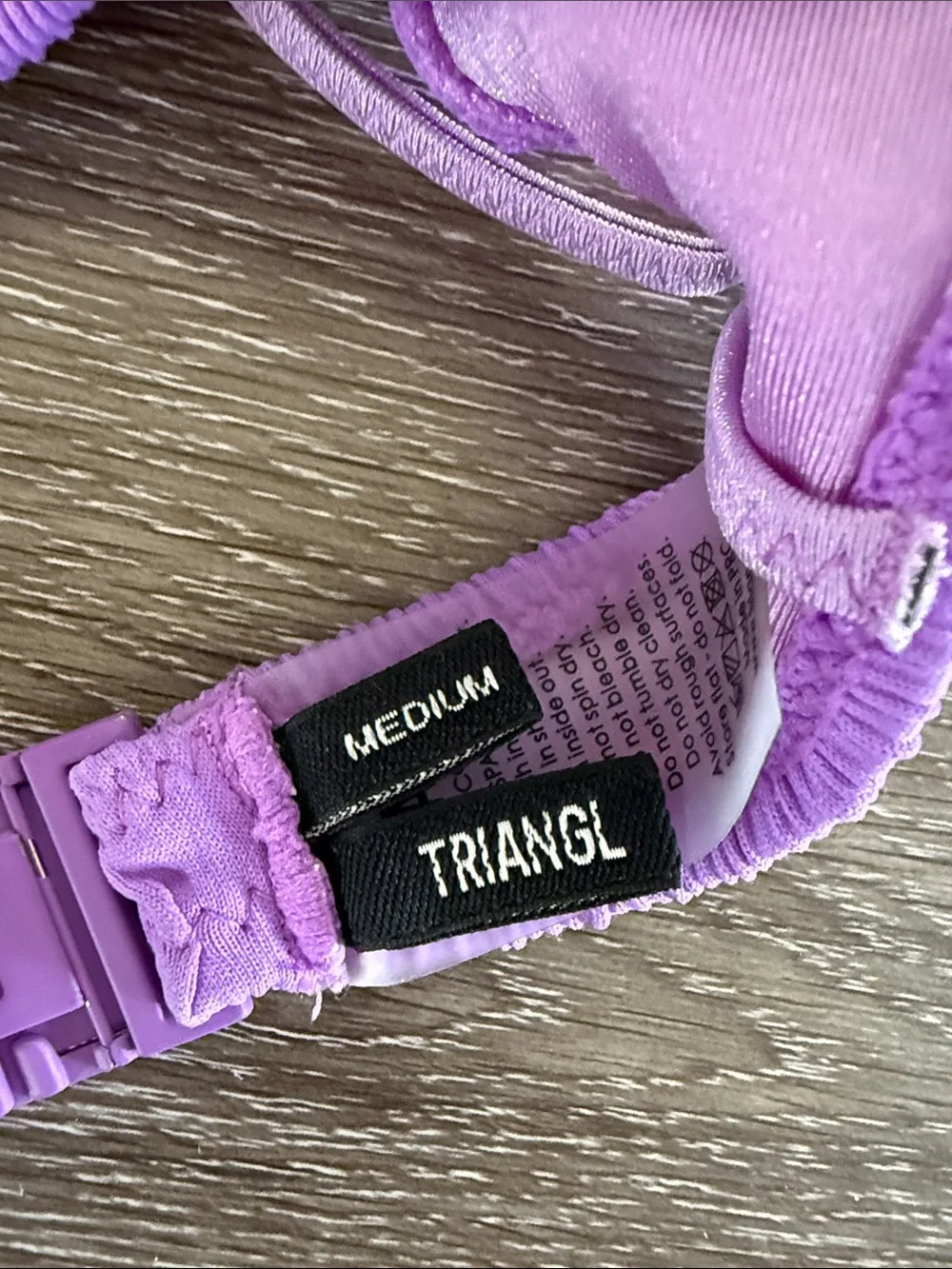 Triangl Swimwear Mica Scorch Bikini Swimsuit Set Purple Crinkle Smocked, S/M